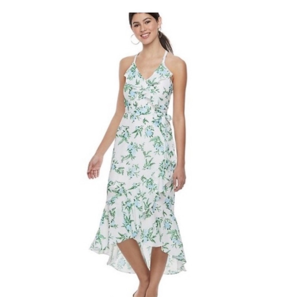 Disney Princess Green and Blue Floral Dress Size M